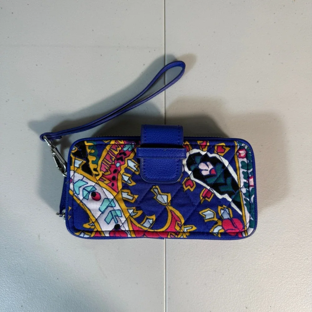 Vera Bradley Purse Blue Multi Colored Zip coin purse &‎ ID holder